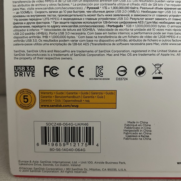 SanDisk 64GB USB 3.0 Flash Drive - Picture 3 of 3